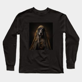 Stately Afghan Hound - Medieval Afghan Royal Prince Long Sleeve T-Shirt